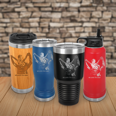 custom etched photo dad tumblers